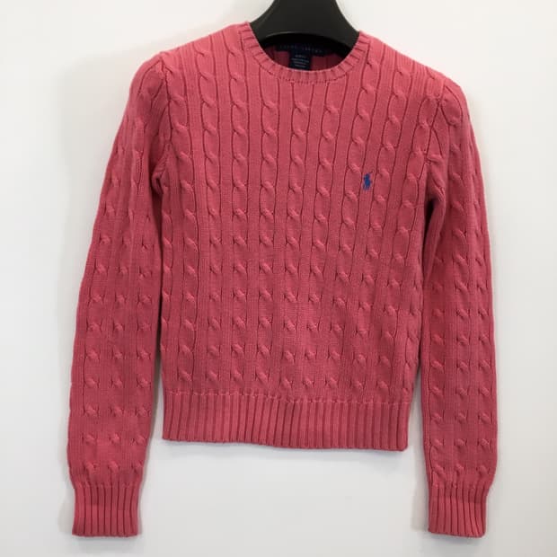 폴로 랄프로렌 케이블니트 90 핑크 국내판 