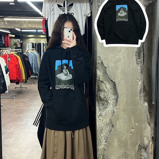 퍼킹어썸 서펀드 온더 마운트 후드티 블랙 M #csz2270  