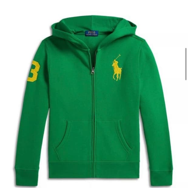 폴로 빅포니 성조기 후드집업 그린