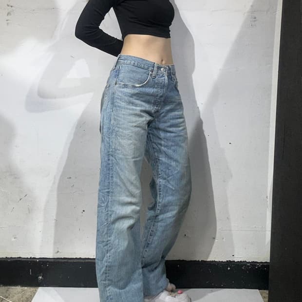 리바이스 501 연청 버터플라이 와이드 데님 팬츠 29