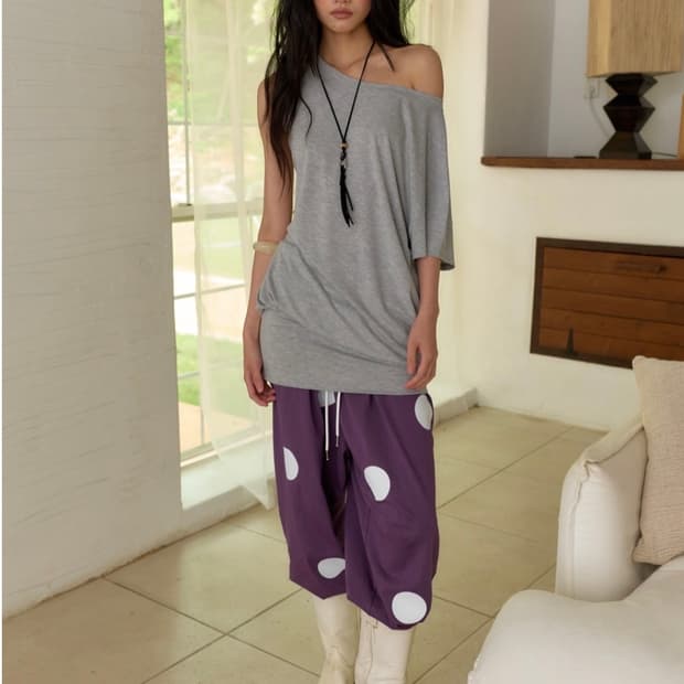 Tension Flow Mini Dress / Melangegray