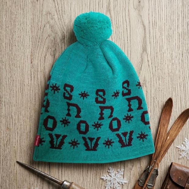 ☃️슈프림 스노우 패턴 폼폼이 비니 민트컬러☃️