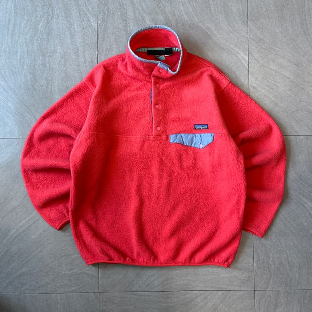 90s 90년대 자메이카 생산 파타고니아 신칠라 핑크 스냅티 