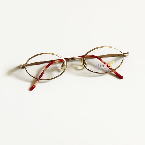90s THEME 골드 슬림 오벌 메탈 프레임 빈티지 안경