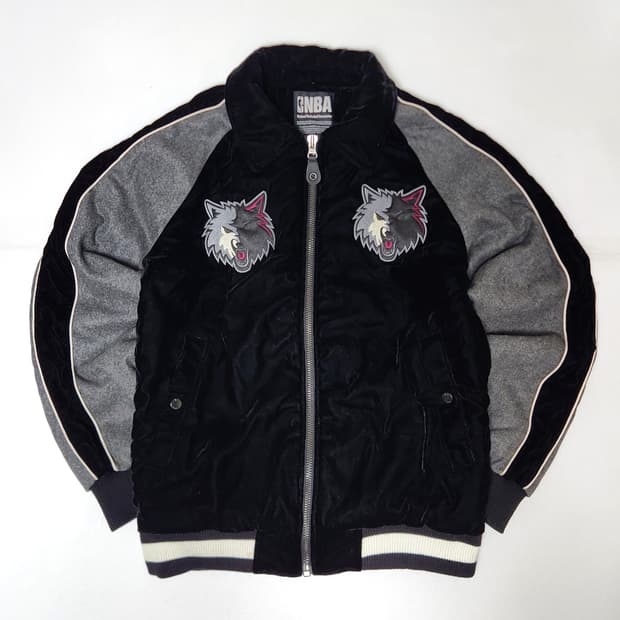 NBA 미네소타 팀버울브스 울 벨벳 바시티 자켓 M
