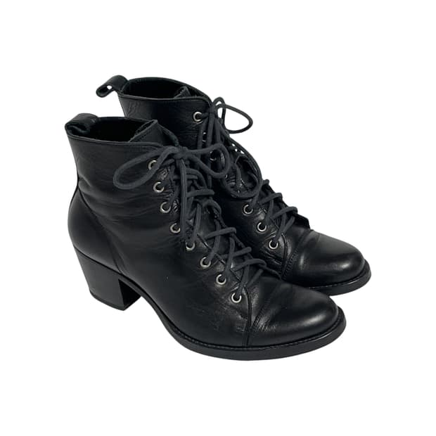 요지 야마모토 와이즈 레이스업 힐부츠