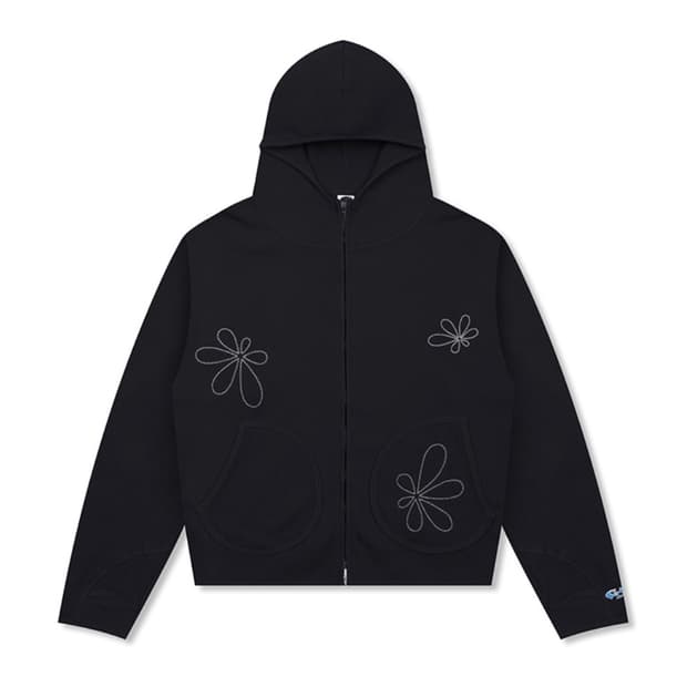 공용가능) 무신사 [글랙 x 지꾸] 걍 새거 헤이즈 자수 와플 집업 후드