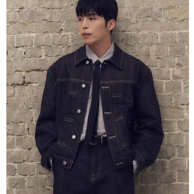 플랙 데님자켓, 데님팬츠 셋업