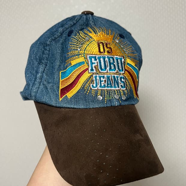 00s 푸부 y2k 데님 스웨이드 볼캡