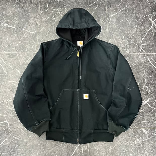 칼하트 J131 BLK 덕 액티브 후드 워크 자켓 블랙