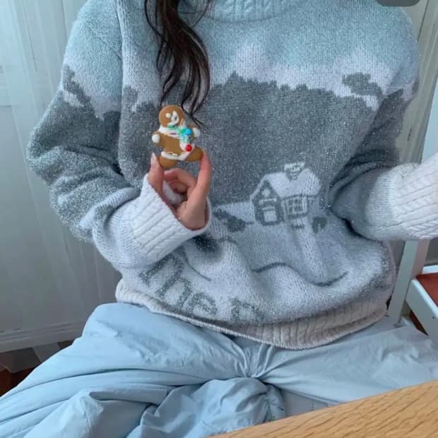 더바넷 Snowy landscape 니트 / 구매가 145,000