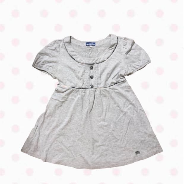 Burberry 블루라벨 그레이 베이비돌 반소매 티셔츠 원피스 히메 오네