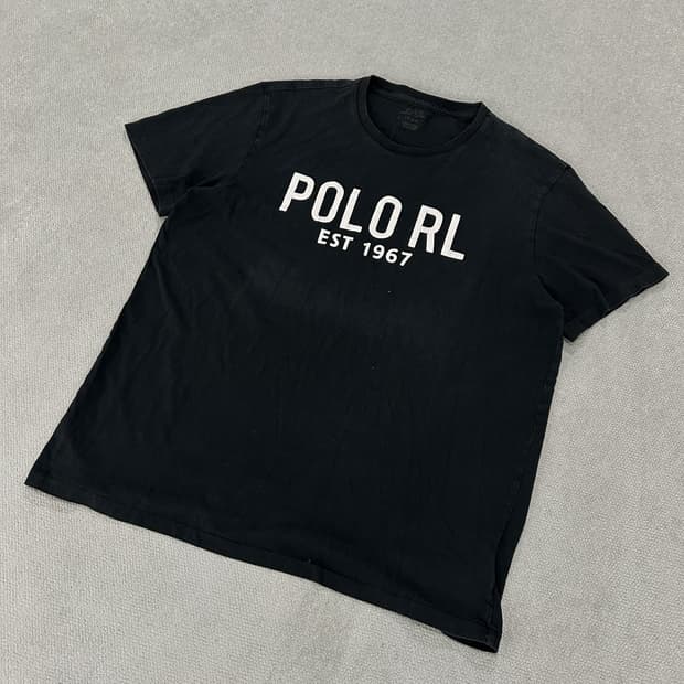 폴로 블랙 반팔 티셔츠 POLO RL EST 1967 m