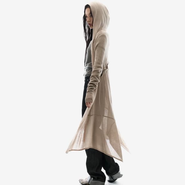 오호스 ojos Detach Panel Knit Hoodie