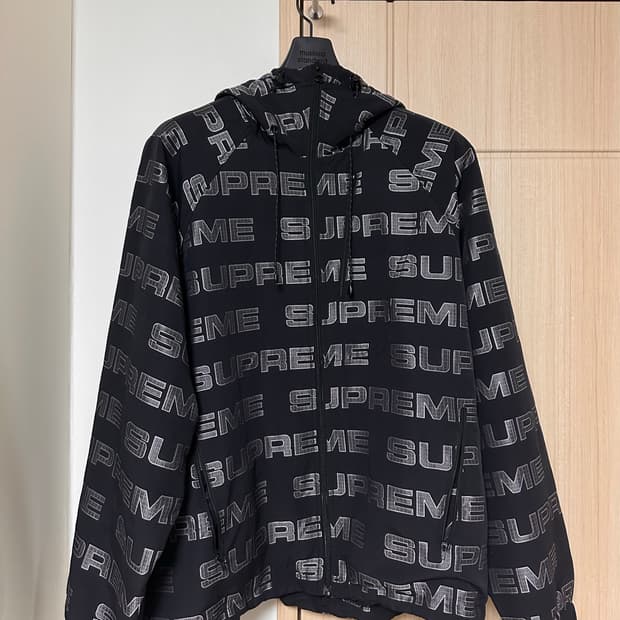 [L] 슈프림 로고 립스탑 후드 트랙자켓