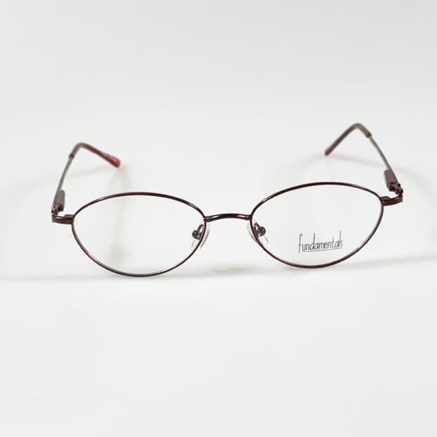 Fundamentals 버건디 슬림 오벌 메탈 프레임 빈티지 안경