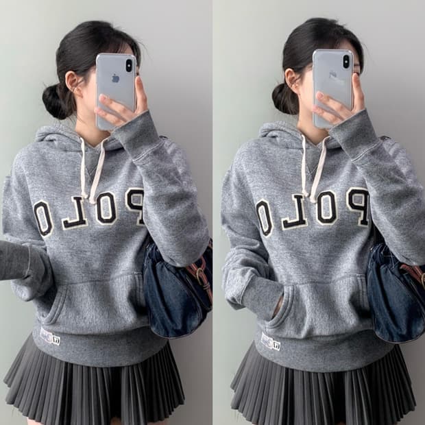 폴로 스펠아웃 후드티 