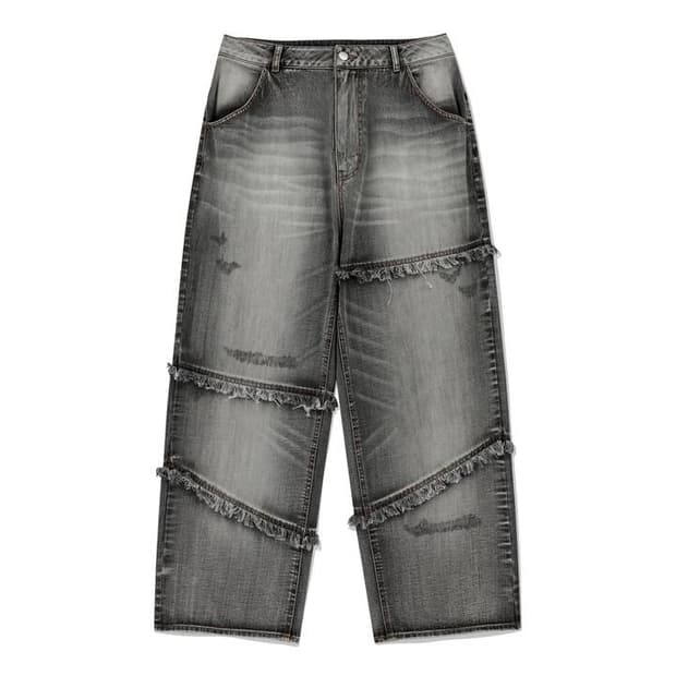 로맨틱크라운 와이드 진 데님 청바지 XL