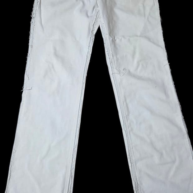 마틴 마르지엘라04fw 아티저널 화이트 인사이드 데님 팬츠