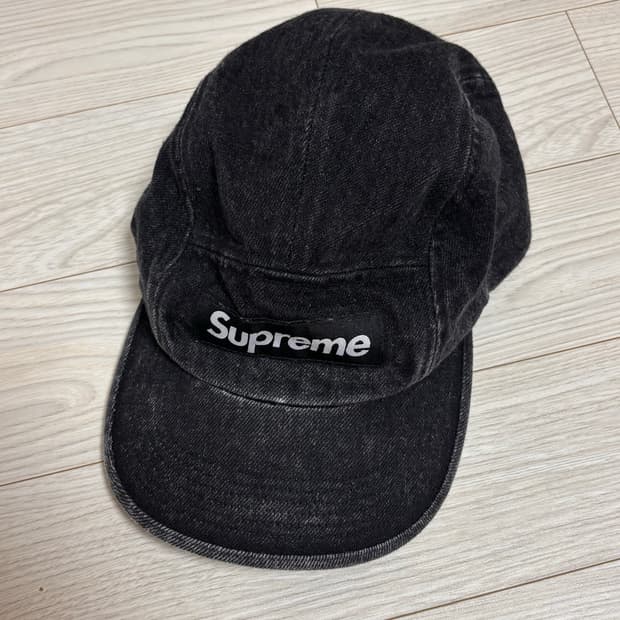슈프림 데님 캠프캡 블랙