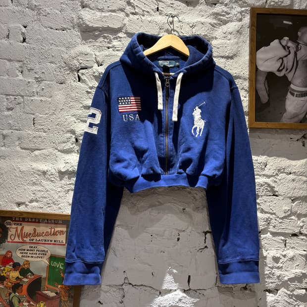 폴로 빅포니2 USA 커스텀 크롭 후드집업 