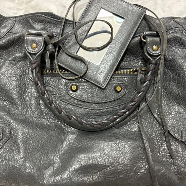 발렌시아가 모터백 미디움 그레이