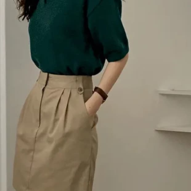 유룸 시어드 스커트 베이지 s