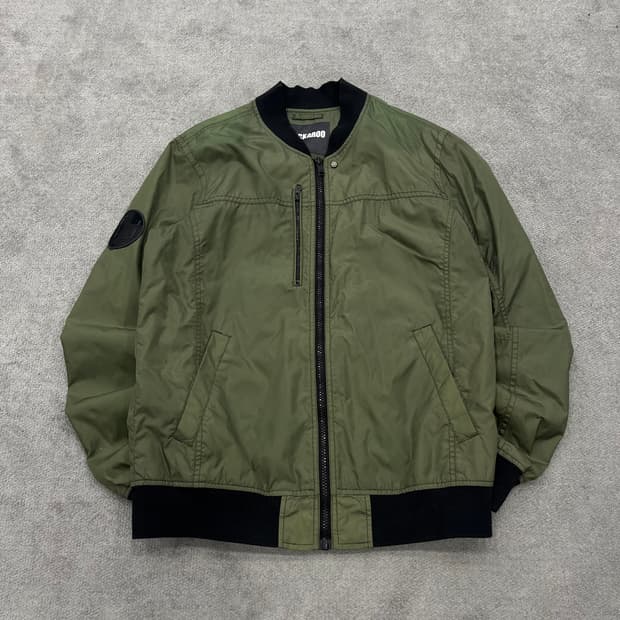L 버커루 카키 봄버 자켓