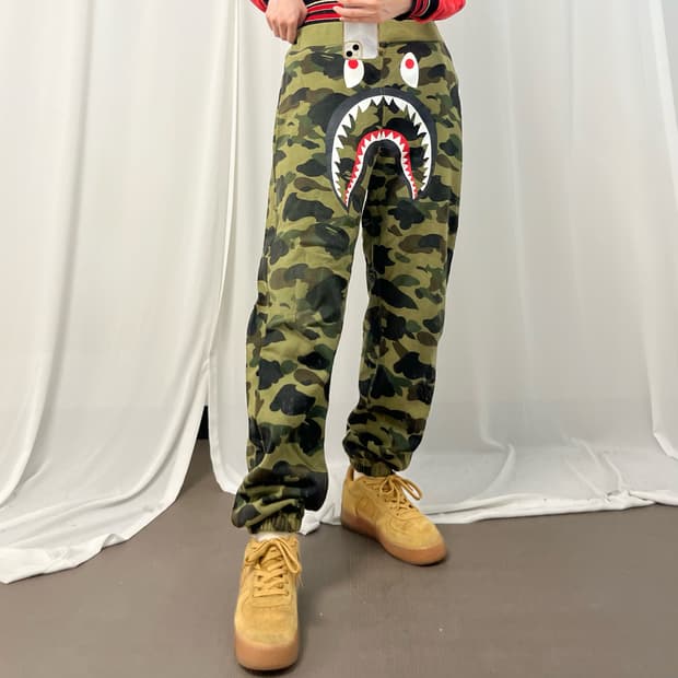 Bape green camo jogger sweatpants 