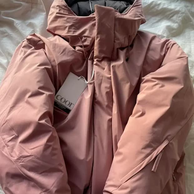 쿠어 워터 리펠런트 인디 핑크 구스다운 패딩 M