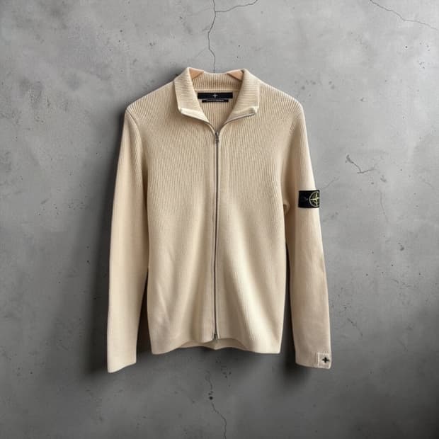 100/ 스톤아일랜드 2000AW 와펜 골지 니트 집업