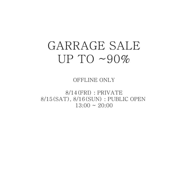 [TYPICALLIFE.CURATION GARRAGE SALE]