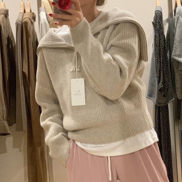 러빈데어 하프집업니트(베이지)