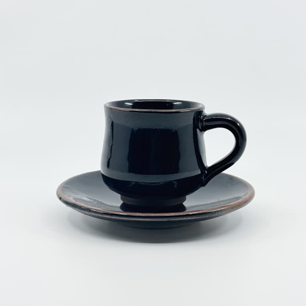 블랙 도자 커피잔
