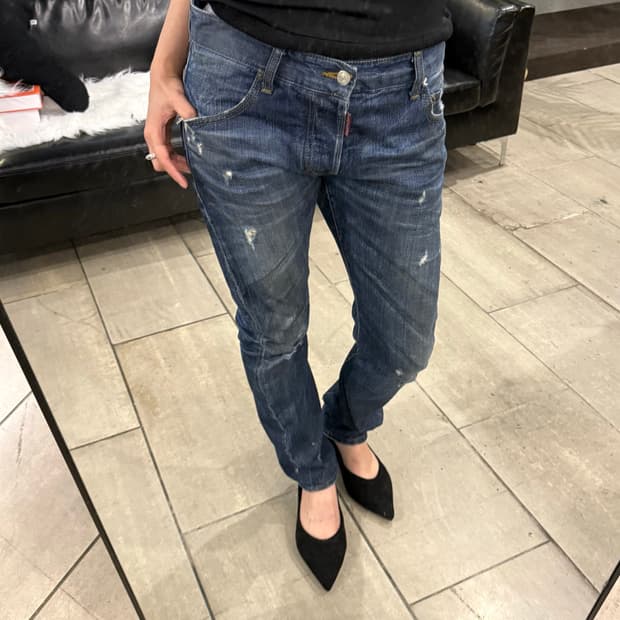 Dsquared 슬림 핏 데님 팬츠 진청