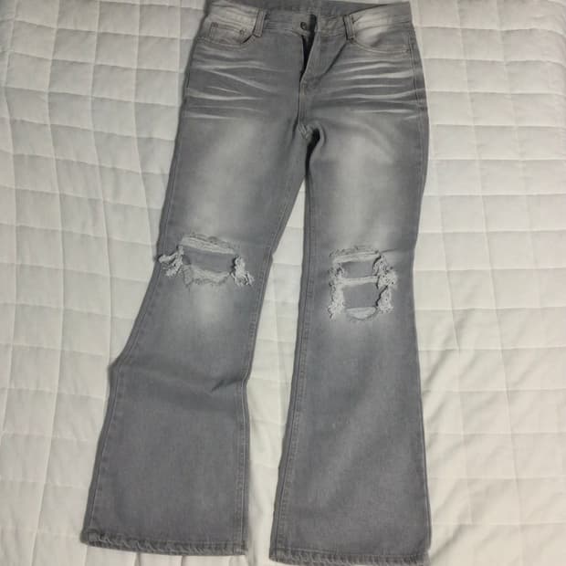 vintage bootscut washing denim grey