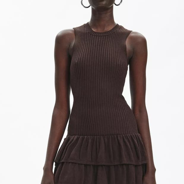 어반아웃피터스 김치블루 스웨터 미니 드레스 / 브라운 니트 원피스 M