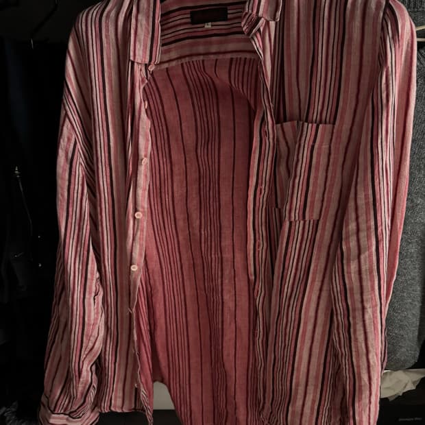 투빌더스하우스 레드스트라이프셔츠 라지