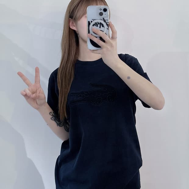 라코스테 블랙 빅로고 반팔