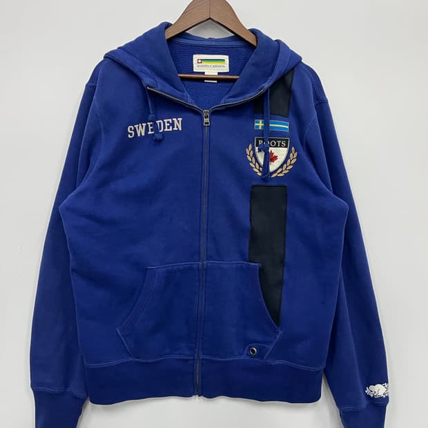 루츠 캐나다 블루 후드집업 