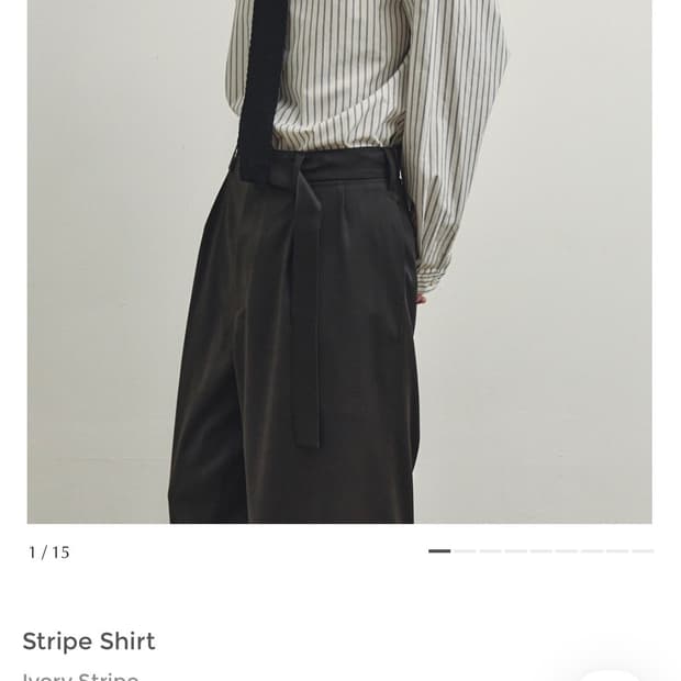 유스 스트라이프 셔츠 아이보리 m