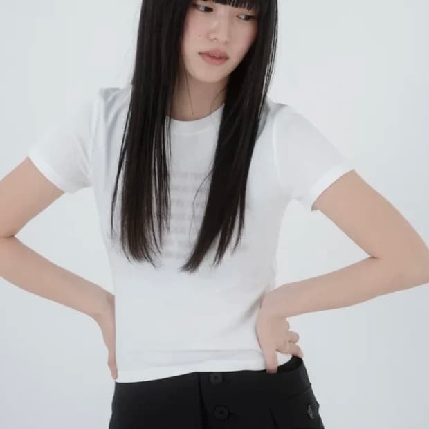 미세키서울 Lettering short sleeves WHITE