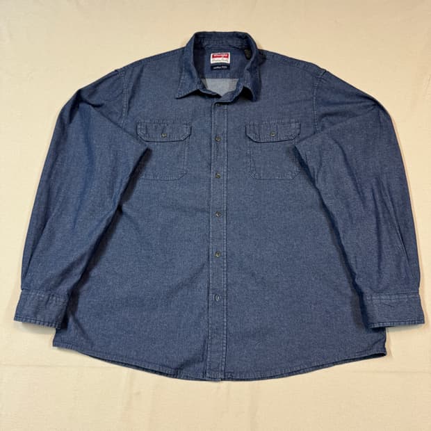 XXL) Wrangler 랭글러 투포켓 워크웨어 코튼 데님 셔츠 W2
