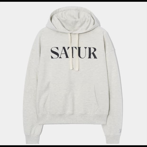 새상품) SATUR 세터 레터 로고 후드티 M