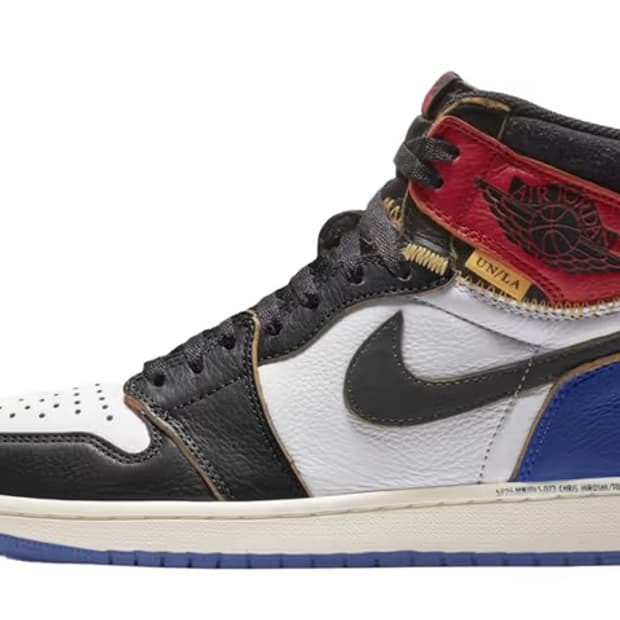 [270] 유니온 x 프라그먼트 x 조던 1 하이 블랙 앤 바시티 레드