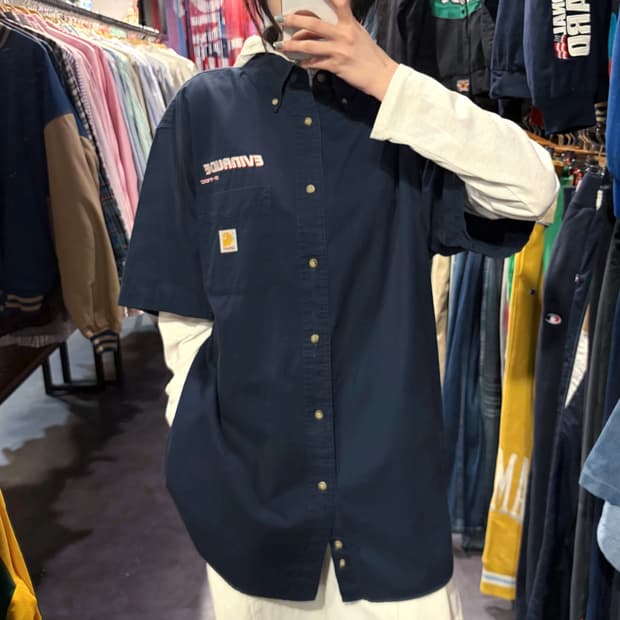 [IM] Carhartt 칼하트 반팔 셔츠 네이비