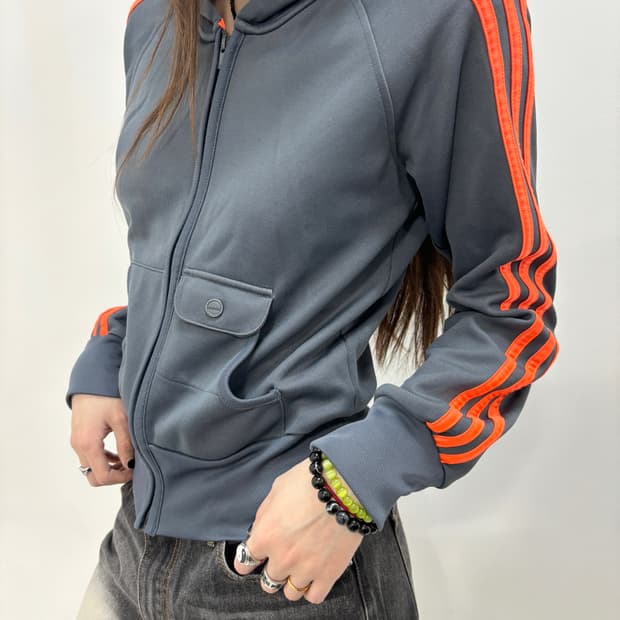 90s올드스쿨 아디 챠콜 주황후드져지