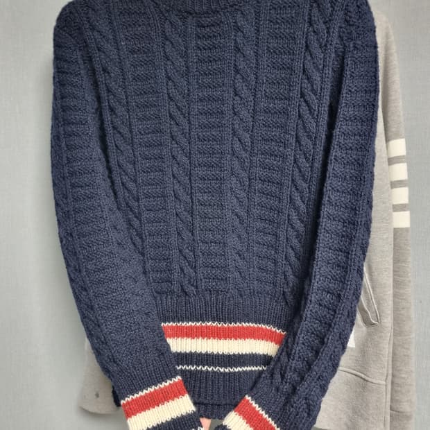 톰브라운 RWB 삼선 도네갈 니트 2사이즈