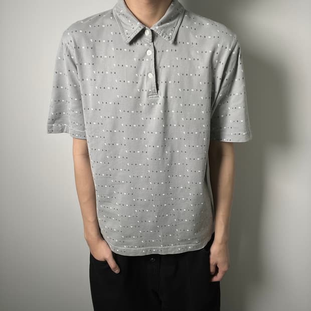 stussy 스투시 빈티지 그레이 반팔 폴로 셔츠 M