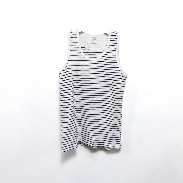 [M] The shop TK 폴리진 스트라이프 타올 니트 슬리브리스 나시